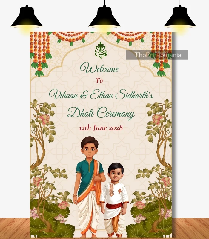 Dhoti ceremony welcome signboards - South indians ceremony