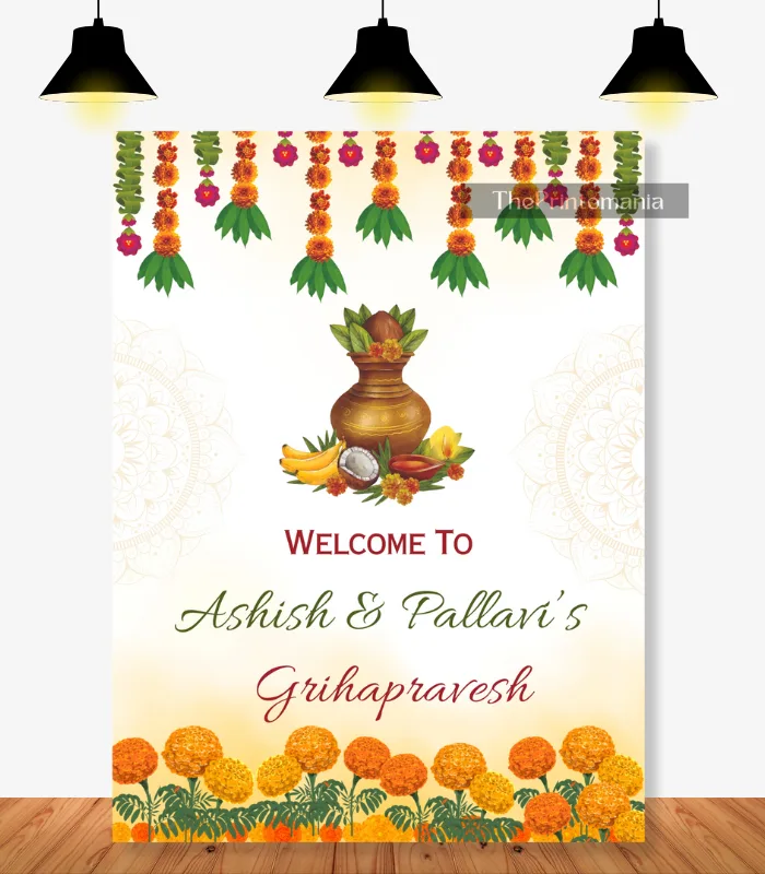 Customised Indian Traditional Welcome Signboard for Home Decor