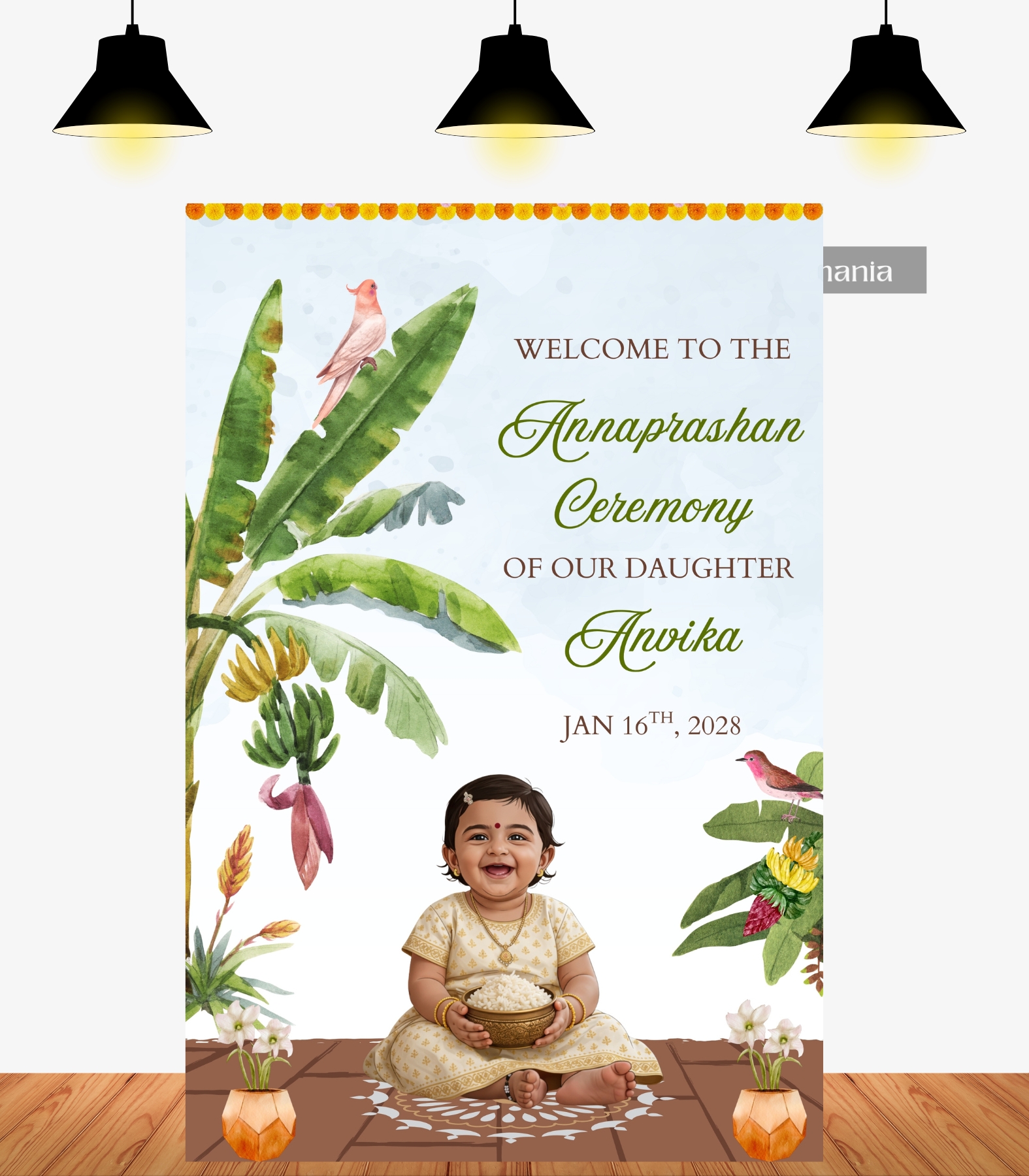 Annaprashan welcome signboard Rice Feeding Ceremony welcome signboard